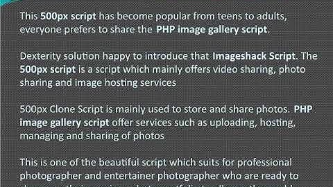 Imageshack Script | 500px script | PHP image gallery script