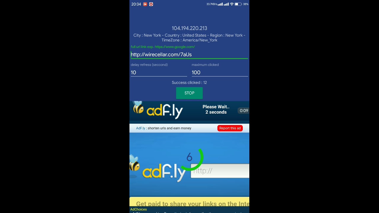 Iseng nyobain bot adfly