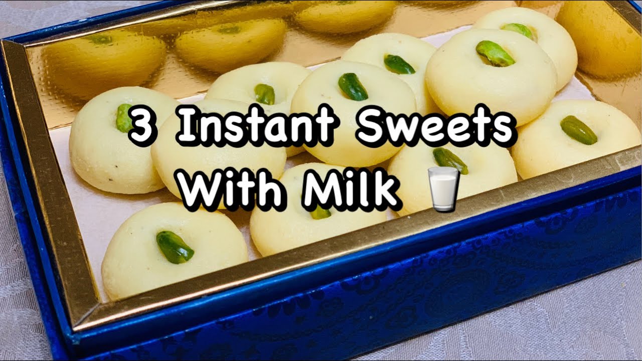 3 Instant Sweets With Milk | Instant Desserts Recipe | simple Snacks by ...