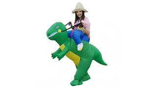 Amazon BEST SELLER Halloween Costume Reviews! YEAHBEER Dinosaur Inflatable Costume T-Rex Fancy Dr..