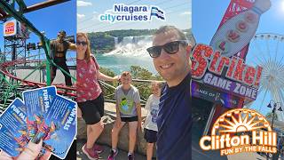 Exploring Clifton Hill and Niagara Falls! City Cruise Boat Tour, Fun Pass, Speedway & More!