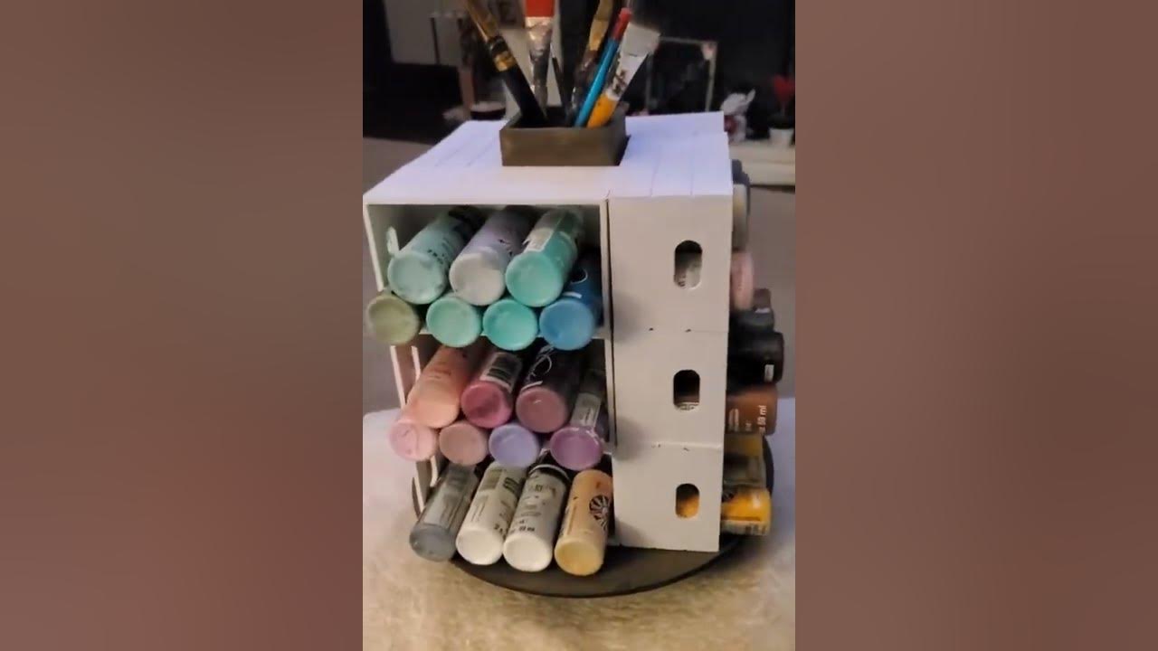 How to make a craft paint organizer using inexpensive dollar tree
