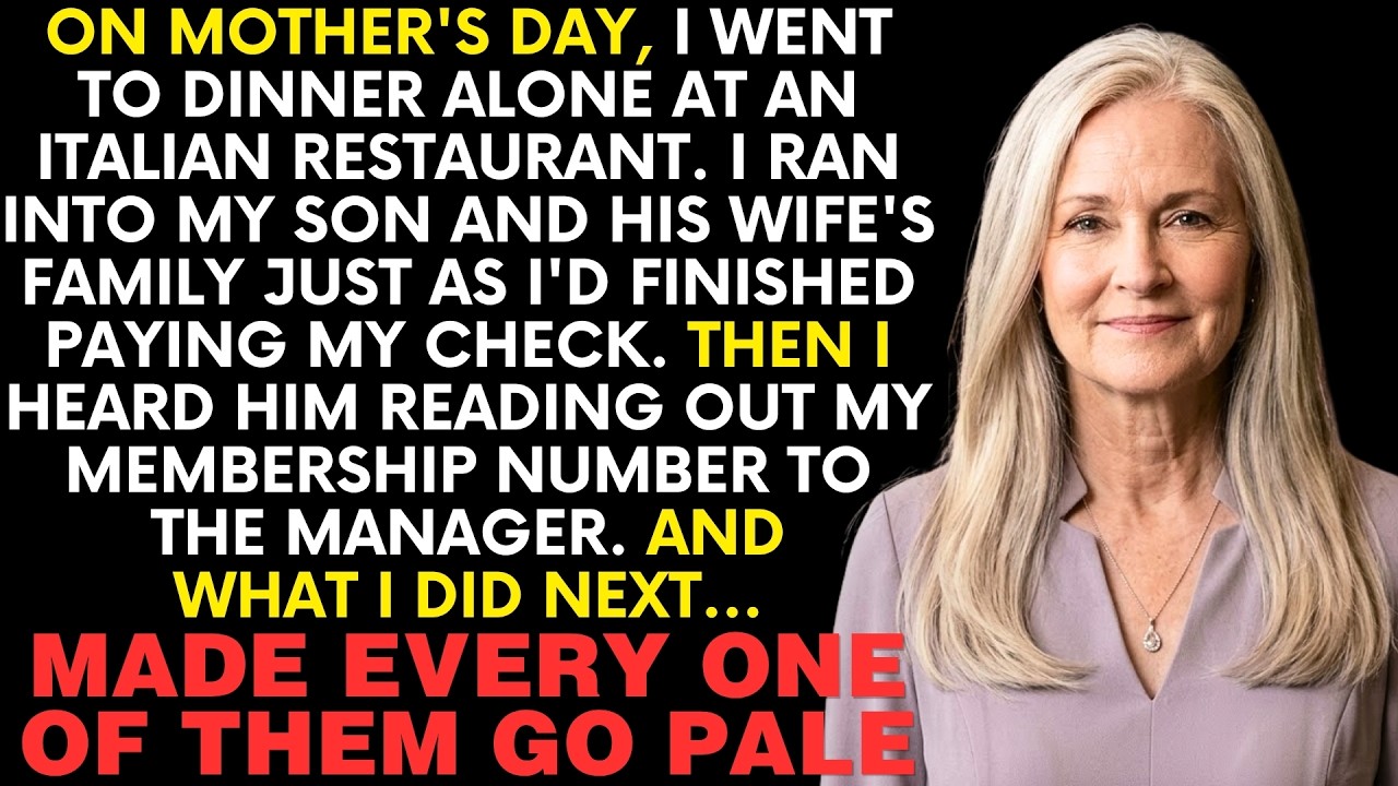 I was halfway through my gnocchi at Fontana's, the same table where my late husband proposed thirty-eight years ago, when the doors to the private room slid open. Out walked my son, my...