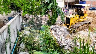 Amazing New Projects!! Filling Land, Garbage Dump & Clear Pushing Stone Into Pit By Skills D31PDozer