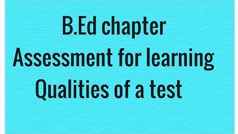 Characteristics of a good test