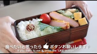 お弁当作り 極厚ハムカツ弁当 full HD