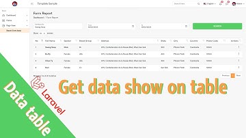View data from DB show on table Laravel 9 | Sample Dashboard