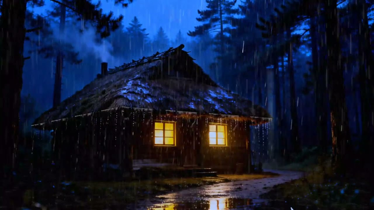 Peaceful Woodland Rain 🌲💤 | Heavy Rain Sounds for Sleeping, Studying & Stress Relief (No Thunder)