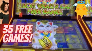 35 FREE GAMES@LUCKY WEALTH CAT Slot Machine! WHAT CAN $20 DO? Live Play! screenshot 4