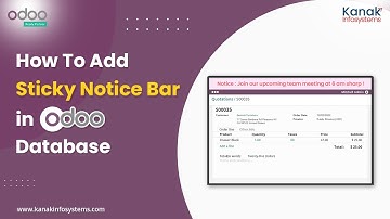 How To Add Sticky Notice Bar In Odoo Database | Odoo Module