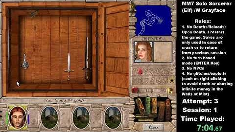 MM7 Solo Sorcerer No Deaths/Reloads/NPCs/Turn Based/Glitches (Successful Attempt Part 1)