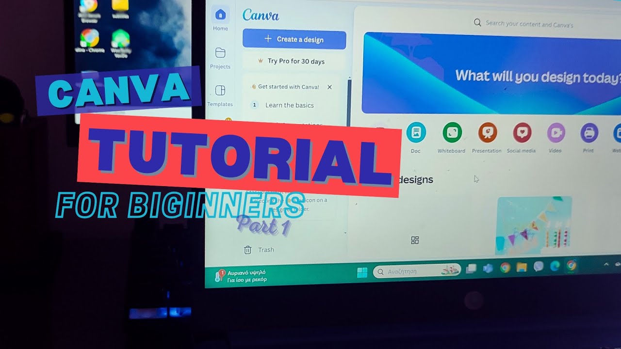 Canva Basics: How to Create Your First Design (Beginner Tutorial) - YouTube