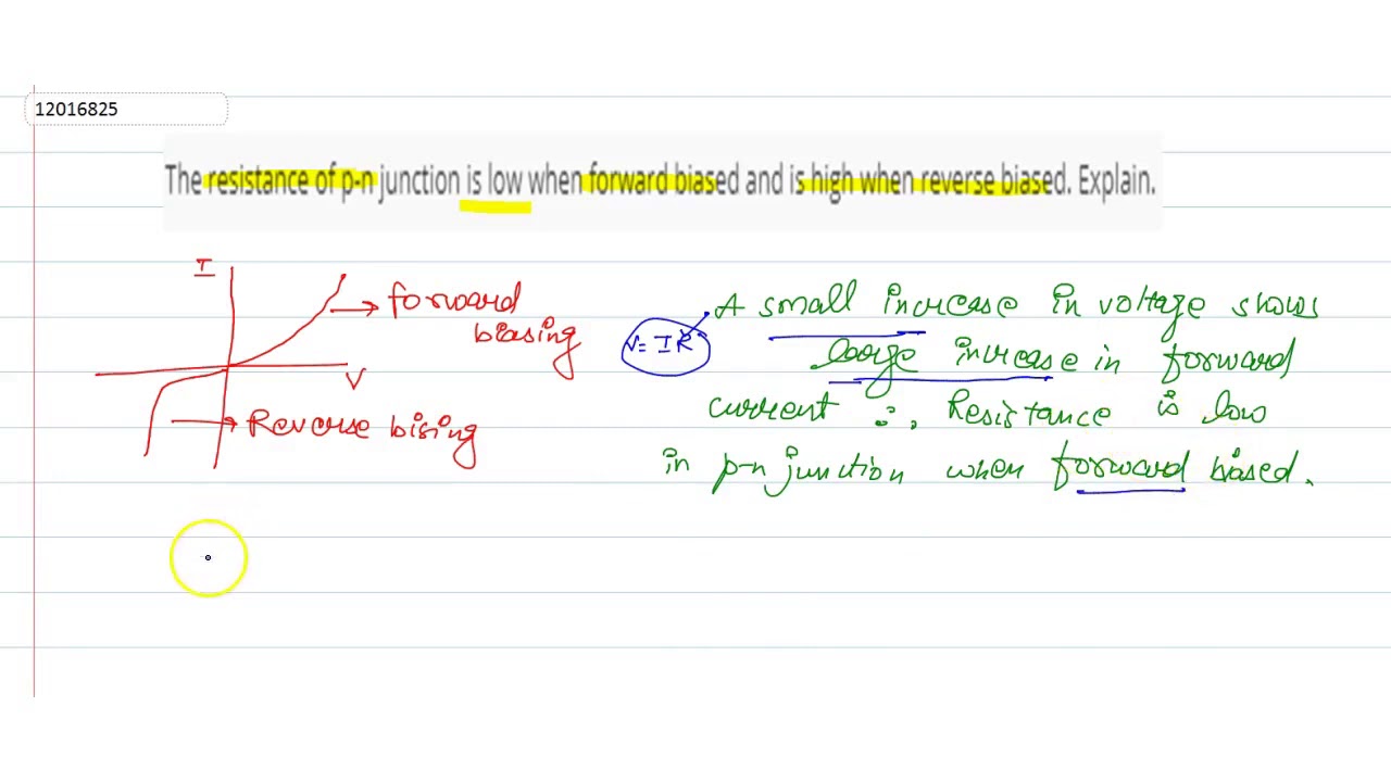 The resistance of pn junction is low when forward biased and is high when reverse biased