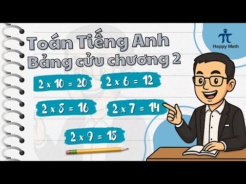 6. Bảng cửu chương trong Toán Tiếng Anh - Bảng nhân 2 - Tổng hợp 10 phép