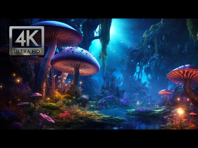 Enchanted Mushroom Forest Ambience, Relaxing Music, Nature Sounds & Trickling Water class=
