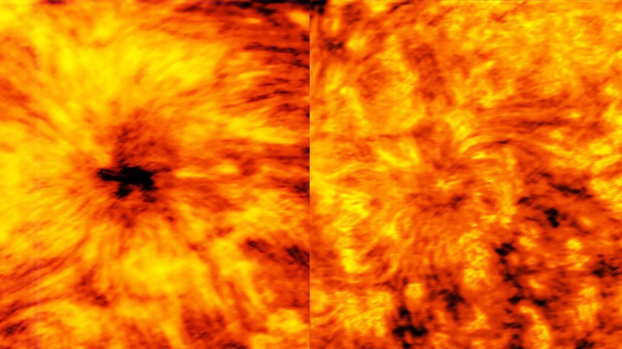 Giant sunspot seen at millimetre-wavelength (4K)