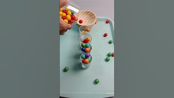 ASMR Color Sorting Wooden Balls | Satisfying Bowl of Wood Marbles and Reverse #asmr