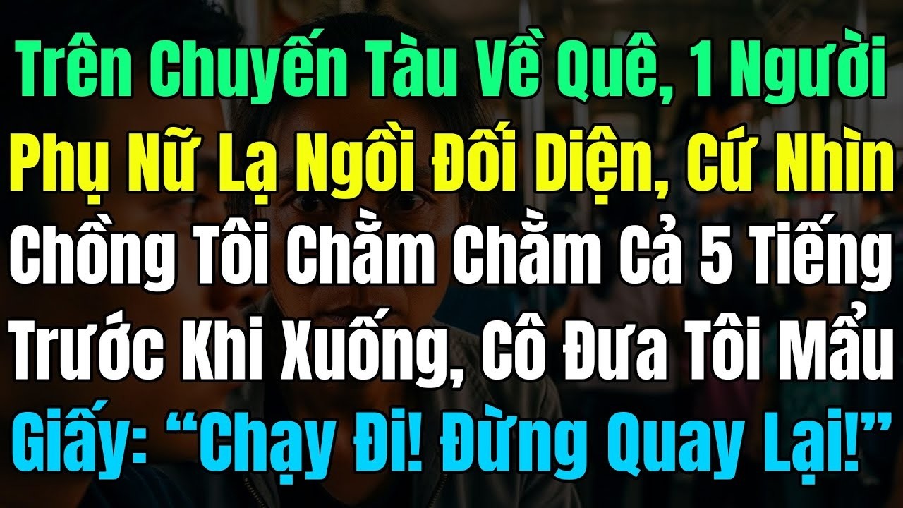 Trên Chuyến Tàu Về Quê, 1Người Phụ Nữ Lạ Cứ Nhìn Chồng Tôi Chằm Chằm 5Tiếng, Đưa Giấy Ghi 'Chạy Đi!'