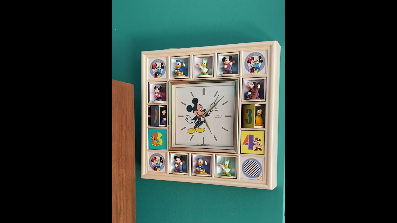 Vintage Disney Mickey Mouse Musical Motion Seiko Wall Clock part 2 - YouTube