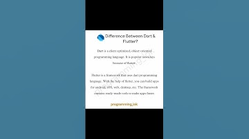 Q.3 diffrence b/w flutter & dart? #flutter #dart #coding #app #programming #coder #developer