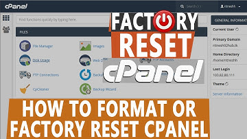 How to Reset or Format cPanel completely by yourself?
