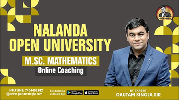 Nalanda Open University MSc Mathematics Complete Online Coaching with Notes I Assignment Solution I