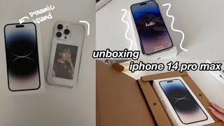 unboxing iphone 14 pro max (silver) | setup + accessories |