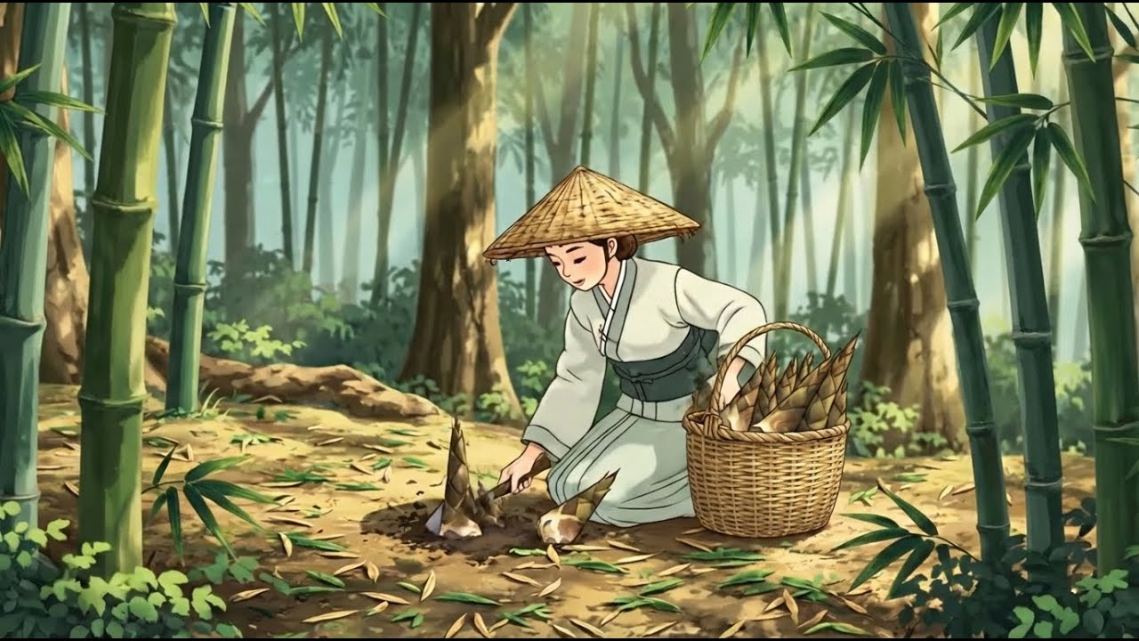 A Quiet Forest Day: Gathering Bamboo Shoots & Sharing a Warm Ghibli Dinner