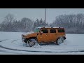 Hummer H2 snow drifting