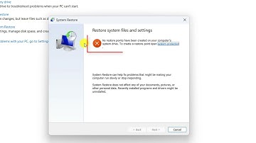 No Restore Point Have Been Created On Your Computer