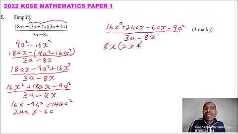 2022 KCSE MATHEMATICS PAPER 1 QUESTION 5
