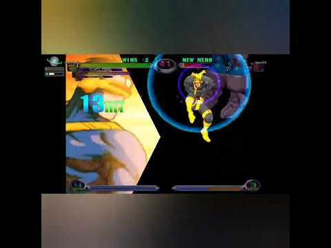 MvC2 Cyclops Infinite(instant double jump ver) x Mega Optic Blast from tag behind through HSF 120425