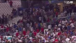 The Russian fans attacked the English at full time of 1-1 draw