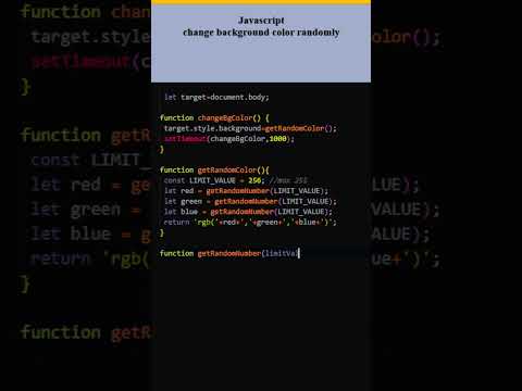 How to Make a JavaScript Program that Changes the Background Color Randomly Every Second