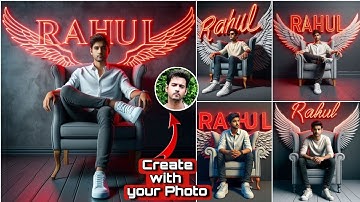Create 3D neon wings Ai images with your face | Bing viral ai editing #trending #viral #ai
