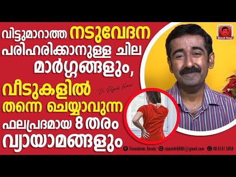 വിട്ടുമാറാത്ത നടുവേദന എങ്ങനെ പരിഹരിക്കാം ? നടുവേദനയ്ക്ക് വീടുകളിൽ ചെയ്യാവുന്ന 8 വ്യായാമങ്ങൾ