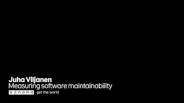 Measuring software maintainability / Juha Viljanen / SaKE18