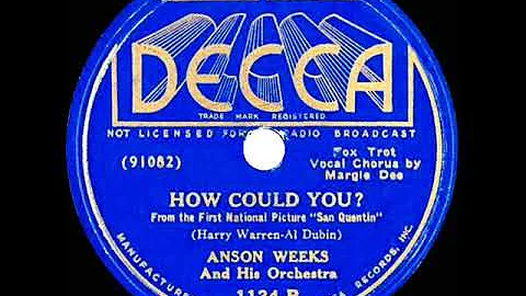 1937 Anson Weeks - How Could You? (Margie Dee, vocal)
