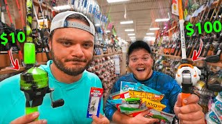 1v1 CHEAP vs EXPENSIVE Gas Station BUDGET Fishing Challenge!! (winner takes all!!)