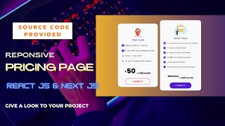 Responsive Pricing Page In React || React Pricing Page || Animated Pricing Page In React JS | R7