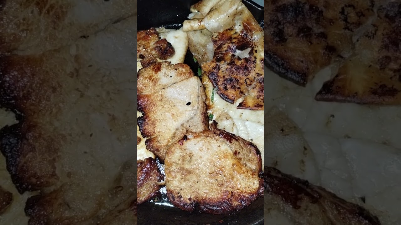Pork chops with tortillas and turnips