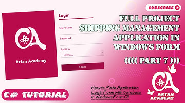 Part 7 C# Full Project Shipping Management Application | Application Login Form in Windows Form