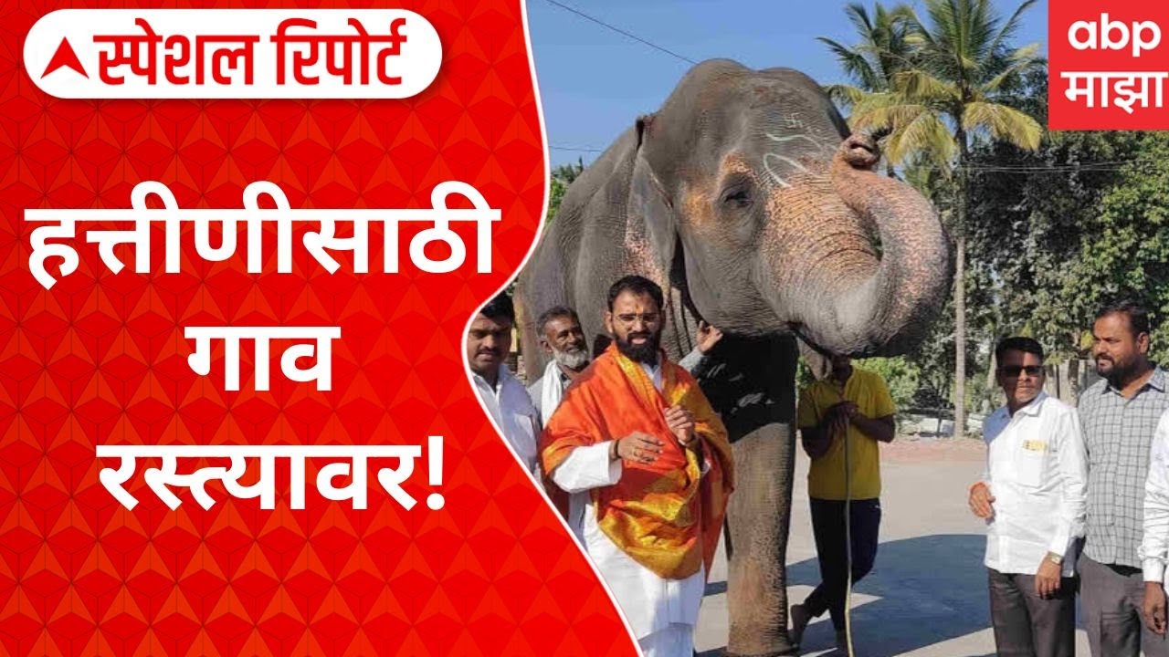 Kolhapur Elephant : हत्तीणीसाठी गाव रस्त्यावर! मठाचा हत्ती वनताराला का हवाय? Special Report
