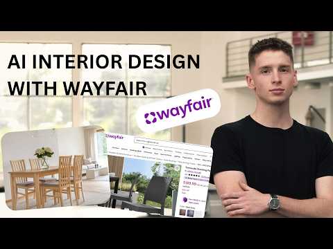 MeltFlex AI furnishing a real room styled with Wayfair pieces, previewed before buying