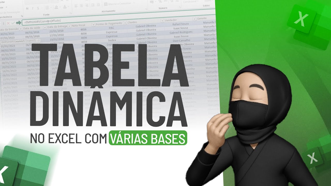 Tabela Dinâmica no Excel com VÁRIAS Bases [Função EMPILHARV] Passo a ...