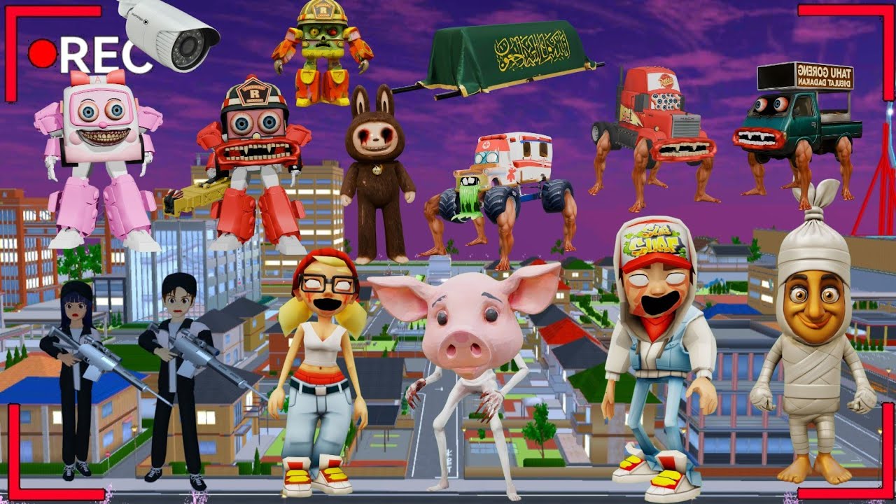 POLICE Yuta Mio Panik CCTV Merekam Pasukan Monster Meneror Kota Sakura | Sakura School Simulator