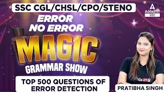 Top Questions of Error Detection | Error - No Error | Magic Grammar Show By Pratibha Singh