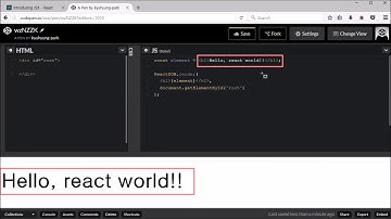 [Tutorial Practice] Reactjs Quickstart hello world JSX codepen