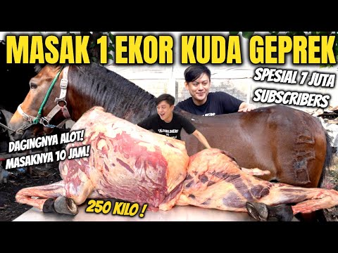 MASAK UTUH SATU EKOR KUDA GEPREK BUAT WARGA! SPESIAL 7 JUTA SUBSCRIBERS.