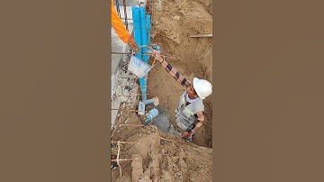 Technical cast lean concrete of drainage system for house